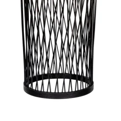 QAZQA Ländliche Außenhängelampe aus schwarzem Rattan 25 cm - Calamus