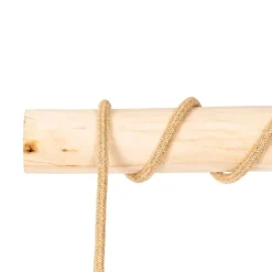 QAZQA Ländliche Hängelampe Gold mit Holz 3 Lichter - Yura