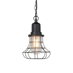 QAZQA Ländliche Hängelampe im Freien schwarz - Moreno