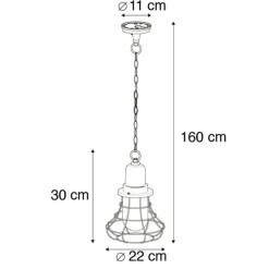 QAZQA Ländliche Hängelampe im Freien schwarz - Moreno