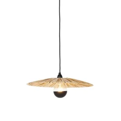 QAZQA Ländliche Hängelampe schwarz mit Seil 45 cm - Leia