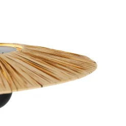 QAZQA Ländliche Hängelampe schwarz mit Seil 45 cm - Leia