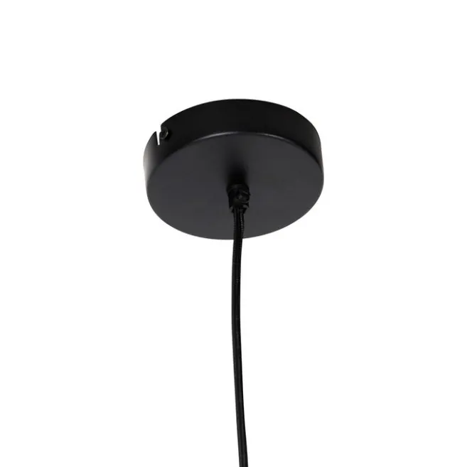 QAZQA Ländliche Hängelampe schwarz mit Seil 45 cm - Leia