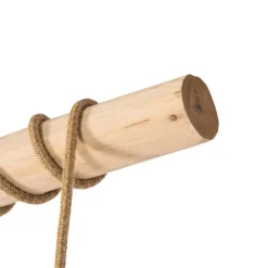 QAZQA Ländliche Hängelampe schwarz mit Holz 3 Lichter - Yura