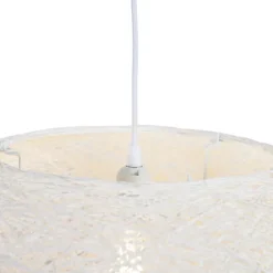 QAZQA Ländliche Hängelampe weiß 50 cm - Corda Flat