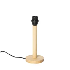 QAZQA Ländliche Tischlampe Holz ohne Schirm - Mels