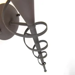 QAZQA Ländliche Wandlampe rostbraun mit Sahneglas - Castle