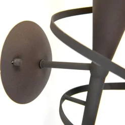 QAZQA Ländliche Wandlampe rostbraun mit Sahneglas - Castle