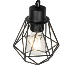 QAZQA Ländliche Wandlampe schwarz mit Holz - Chon