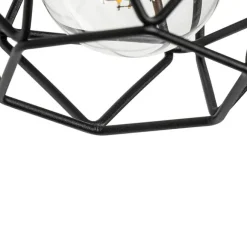 QAZQA Ländliche Wandlampe schwarz mit Holz - Chon