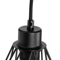 QAZQA Ländliche Wandlampe schwarz mit Holz - Chon