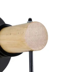 QAZQA Ländliche Wandlampe schwarz mit Holz - Dami Frame