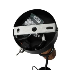 QAZQA Ländliche Wandlampe schwarz mit Holz - Stronk