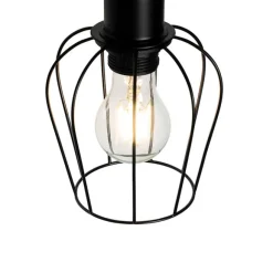 QAZQA Ländliche Wandlampe schwarz mit Holz - Stronk