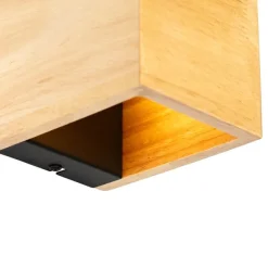 QAZQA Ländliche Wandleuchte aus Eichenholz - Transfer