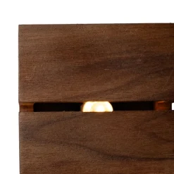 QAZQA Ländliche Wandleuchte aus Walnussholz 9,7 – Transfer Groove