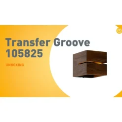 QAZQA Ländliche Wandleuchte aus Walnussholz 9,7 – Transfer Groove