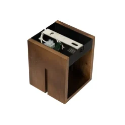 QAZQA Ländliche Wandleuchte aus Walnussholz 9,7 – Transfer Groove