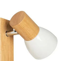 QAZQA Ländliche Wandleuchte aus Holz mit verstellbarem Weiß - Thorin