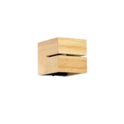 QAZQA Ländliche Wandleuchte aus Eichenholz 9,7 cm – Transfer Groove