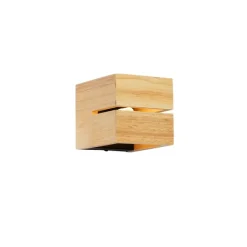 QAZQA Ländliche Wandleuchte aus Eichenholz 9,7 cm – Transfer Groove