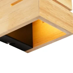 QAZQA Ländliche Wandleuchte aus Eichenholz 9,7 cm – Transfer Groove