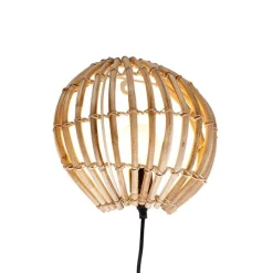 QAZQA Ländliche Wandleuchte Bambus Halbrund - Canna