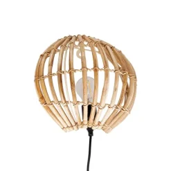 QAZQA Ländliche Wandleuchte Bambus Halbrund - Canna