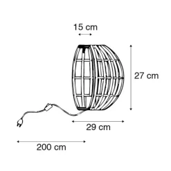 QAZQA Ländliche Wandleuchte Bambus Halbrund - Canna