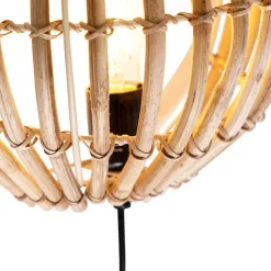 QAZQA Ländliche Wandleuchte Bambus Halbrund - Canna