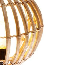 QAZQA Ländliche Wandleuchte Bambus Halbrund - Canna