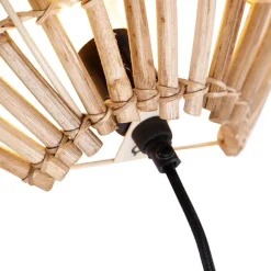 QAZQA Ländliche Wandleuchte Bambus Halbrund - Canna