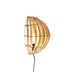 QAZQA Ländliche Wandleuchte Bambus Halbrund - Canna