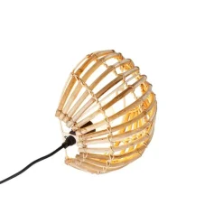 QAZQA Ländliche Wandleuchte Bambus Halbrund - Canna