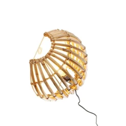 QAZQA Ländliche Wandleuchte Bambus Halbrund - Canna