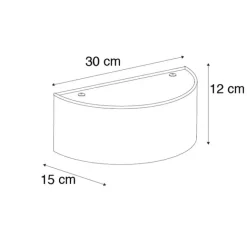 QAZQA Ländliche Wandleuchte halbrund creme - Drum