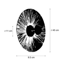 QAZQA Ländliche Wandleuchte schwarz mit Seil 45 cm - Leia