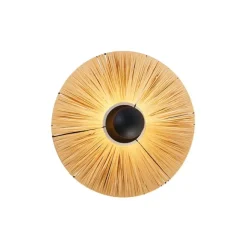 QAZQA Ländliche Wandleuchte schwarz mit Seil 45 cm - Leia