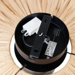 QAZQA Ländliche Wandleuchte schwarz mit Seil 45 cm - Leia