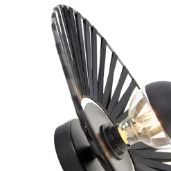 QAZQA Ländliche Wandleuchte schwarz 40 cm - Leia