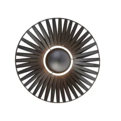 QAZQA Ländliche Wandleuchte schwarz 40 cm - Leia