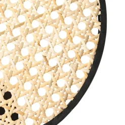 QAZQA Ländliche Wandleuchte schwarz mit Rattan 25 cm - Kata