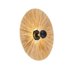 QAZQA Ländliche Wandleuchte schwarz mit Seil 60 cm - Leia