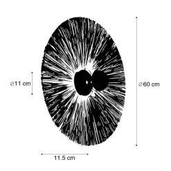 QAZQA Ländliche Wandleuchte schwarz mit Seil 60 cm - Leia
