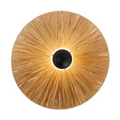 QAZQA Ländliche Wandleuchte schwarz mit Seil 60 cm - Leia