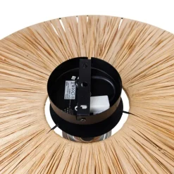 QAZQA Ländliche Wandleuchte schwarz mit Seil 60 cm - Leia