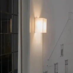 QAZQA Ländliche Wandleuchte weiß mit Stoffschirm - Vete