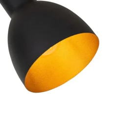 QAZQA Ländlicher Spot schwarz mit Holz 4-flammig – Flint