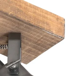 QAZQA Ländlicher Strahler schwarz mit Holz 2-flammig verstellbar - Jelle