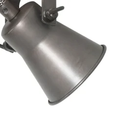 QAZQA Ländlicher Strahler schwarz mit Holz 2-flammig verstellbar - Jelle